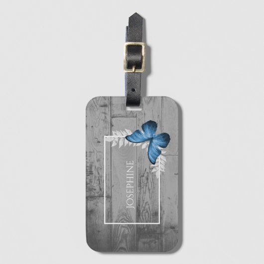 ブルーバタフライ素朴ラゲッジタグ ラゲッジタグ (正面縦)