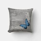 ブルーバタフライ素朴装飾用クッション クッション (正面)