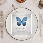 ブルーバタフライ結婚ズ紙ナプキンス スタンダードカクテルナプキン
