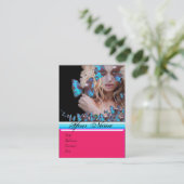 ブルーバタフライ美しいサロン、メイクアップアーティストモノグラム 名刺 (スタンド正面)