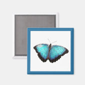 ブルーバタフライ自然アート素晴らしフォトイラストレーション マグネット (正面/裏面)