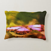 ブルーバタフライ自然抽象芸術 グランジ アクセントクッション (裏面)