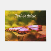 ブルーバタフライ自然抽象芸術 パーソナライズされた ドアマット (正面)