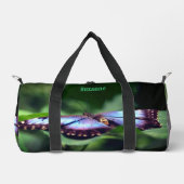 ブルーバタフライ自然 パーソナライズされた ダッフルバッグ (正面)