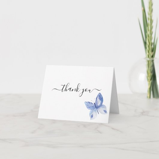 ブルーバタフライ葬儀記念サンキューカード サンキューカード (正面)