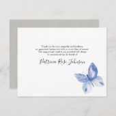 ブルーバタフライ葬儀記念サンキューカード サンキューカード (正面/裏面)