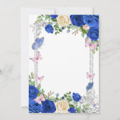 ブルーバタフライ薄紫ガーデンパーティー80th誕生日 招待状 (裏面)