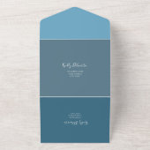 ブルーバタフライ誕生日オールインワン招待状 オールインワン招待状 (外側)