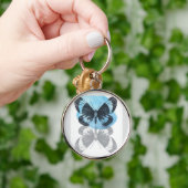 ブルーバタフライ魔法。 キーホルダー (手)
