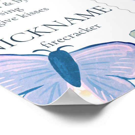 ブルーバタフライ1stバースデーマイルストーンポスター ポスター (角)