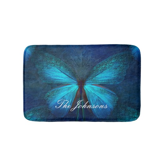 ブルーバタフライ・オブ・ジョイ&ラック バスマット (正面)