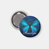 ブルーバタフライ・オブ・ジョイ&ラック マグネット (正面/裏面)