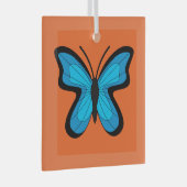 ブルーバタフライ ガラスオーナメント (正面右)