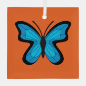 ブルーバタフライ ガラスオーナメント (裏面)