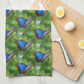 ブルーバタフライ キッチンタオル (四つ折り)