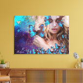 ブルーバタフライ キャンバスプリント (インサイチュ (リビング))