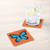 ブルーバタフライ スクエアペーパーコースター (インサイチュ)