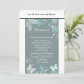 ブルーバタフライ スプリング 3.5x6 方向カード 招待状 (スタンド正面)