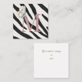 ブルーバタフライ&ゼブラファーバラモノグラムカスタム ノートカード (正面/裏面)