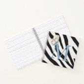 ブルーバタフライ&ゼブラファーブルーモノグラムカスタム ノートブック (内部)