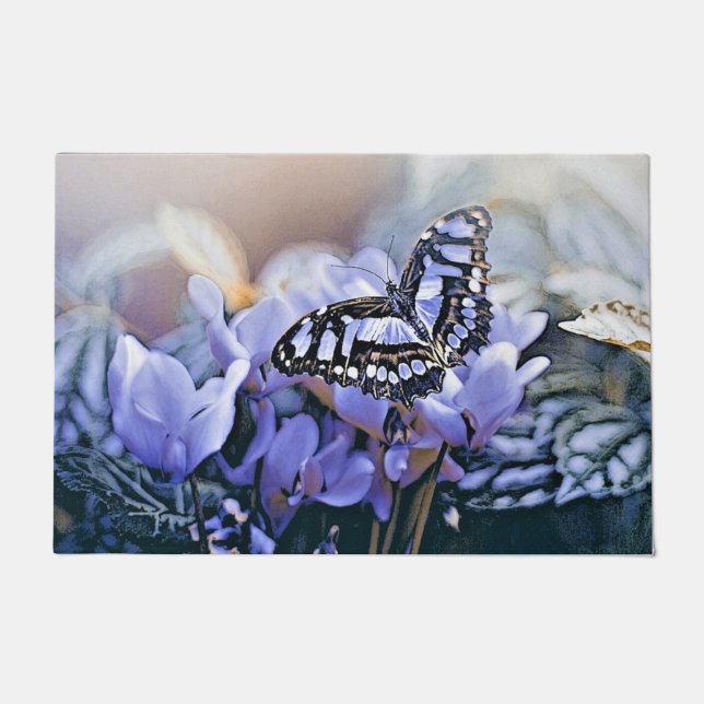 ブルーバタフライ ドアマット (正面)