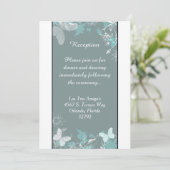 ブルーバタフライ フラワースプリング 3.5x7 受付カード 招待状 (スタンド正面)