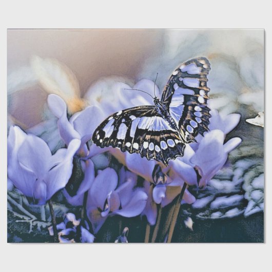 ブルーバタフライ ラッピングペーパー (フラット)