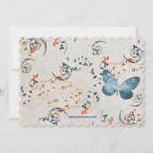 ブルーバタフライ&リーフスワールサンキューカード サンキューカード (裏面)