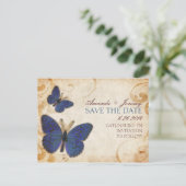 ブルーバタフライ ヴィンテージ セーブ・ザ・デート 案内ポストカード (スタンド正面)