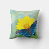 ブルーバタフライ（黄色） クッション (裏面)