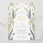 ブルーバターカップリハーサルディナー 箔招待状 (正面)