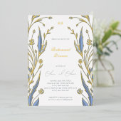 ブルーバターカップリハーサルディナー 箔招待状 (立ち正面)