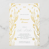 ブルーバターカップリハーサルディナー 箔招待状 (正面)