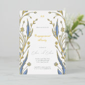 ブルーバターカップ 箔招待状 (立ち正面)