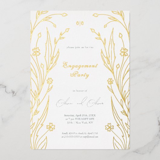 ブルーバターカップ 箔招待状 (正面)