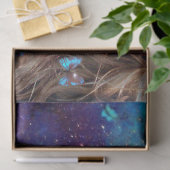 ブルーバターフライ美しい付き自然 薄葉紙 (ギフト)