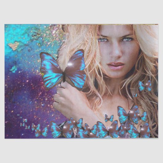 ブルーバターフライ美しい付き自然 薄葉紙 (正面)