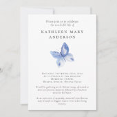 ブルーバター写真お祝い・オブ・ライフ・葬式 招待状 (正面)