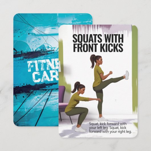 ブルーバッキング蹴付きフィットネスカード付きスクワット セーブザデート (正面/裏面)