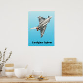 ブルーバックグラウンドのユーロファイター台風 ポスター (キッチン)