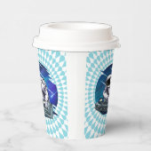 ブルーバックグラウンド宇宙飛行士DJミュージック宇宙 紙コップ (右)