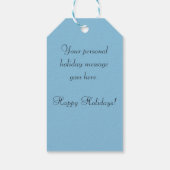 ブルーバックグラウン王室のドギフトラベルでの雪片 ギフトタグ (裏面)