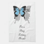 ブルーバックバタフライシャドーモノグラム キッチンタオル (縦)