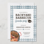 ブルーバックヤードBBQ卒業パーティー招待状 招待状 (正面)