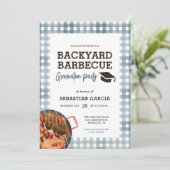 ブルーバックヤードBBQ卒業パーティー招待状 招待状 (スタンド正面)
