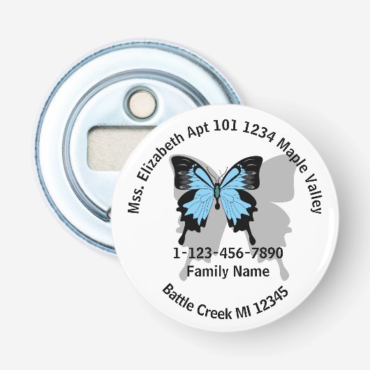 ブルーバック失ったバタフライファミリーホームアドレス 栓抜き (正面)