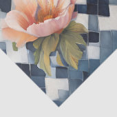 ブルーバッファローチェックと大きなピンクの花デコパ 薄葉紙 (詳細)