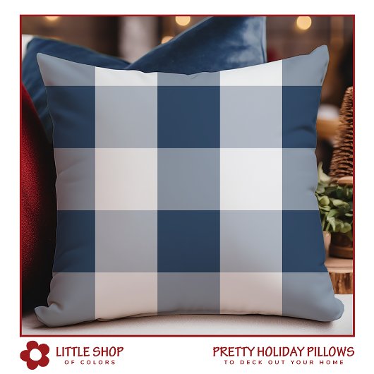 ブルーバッファローチェッククリスマス クッション