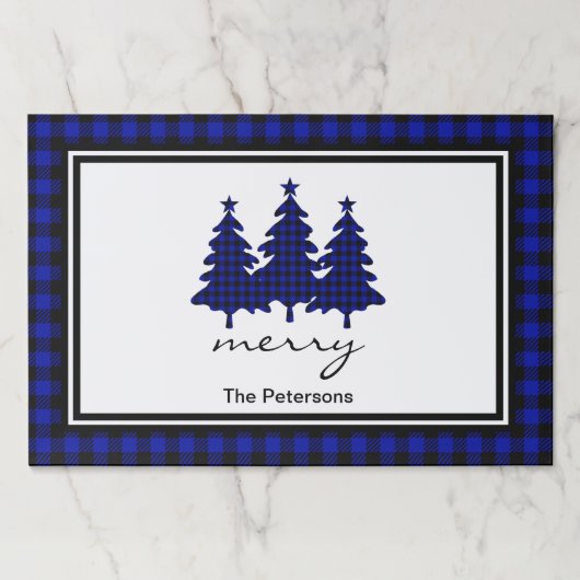 ブルーバッファローチェックパインツリーズ紙パッド ペーパーパッド (正面)