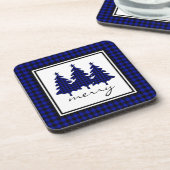 ブルーバッファローチェックパインツリー コースター (左側)